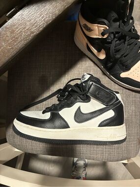 Nike Black & White Mid-Top Sneakers